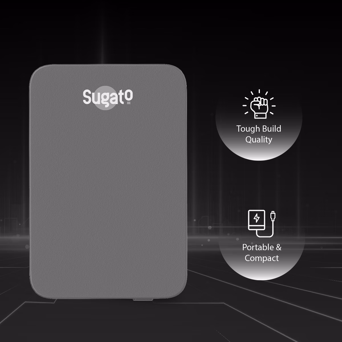 Sugato Supercharge 10000 mAh - Powerbank - Grey
